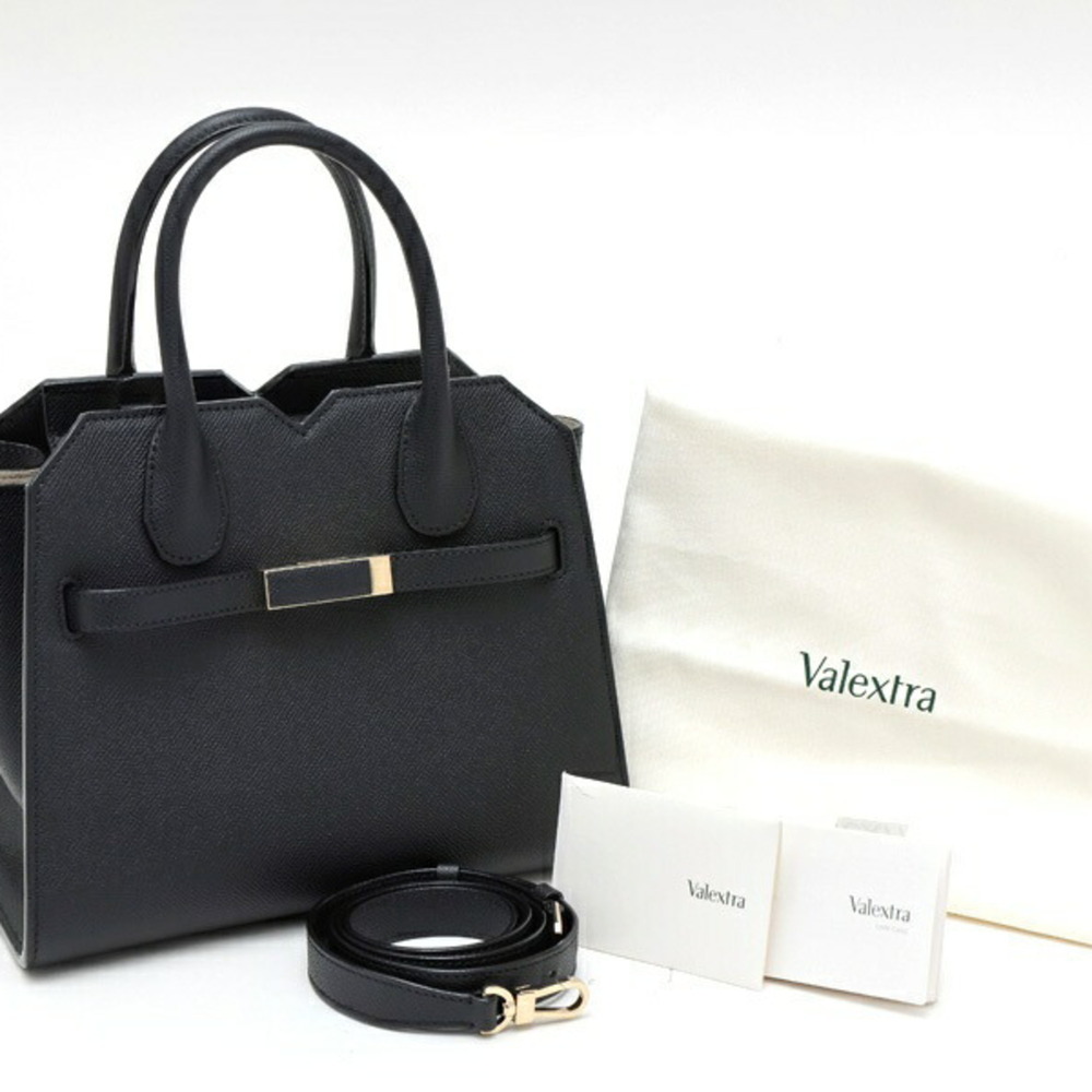 Valextra 2-Handle Milano Bag Mini Shoulder Bag, Soft Calfskin, Black - Picture 9 of 9